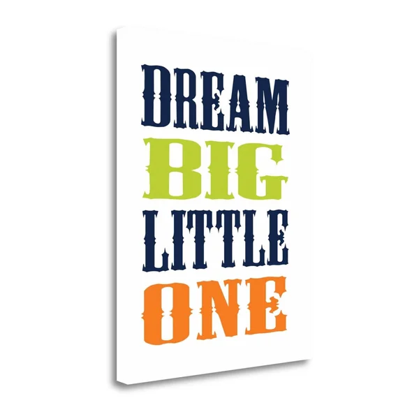 Tangletown Fine Art Dino Dream Big by Tamara Robinson - Giclee Print on Gallery Wrap Canvas, 18x23x22