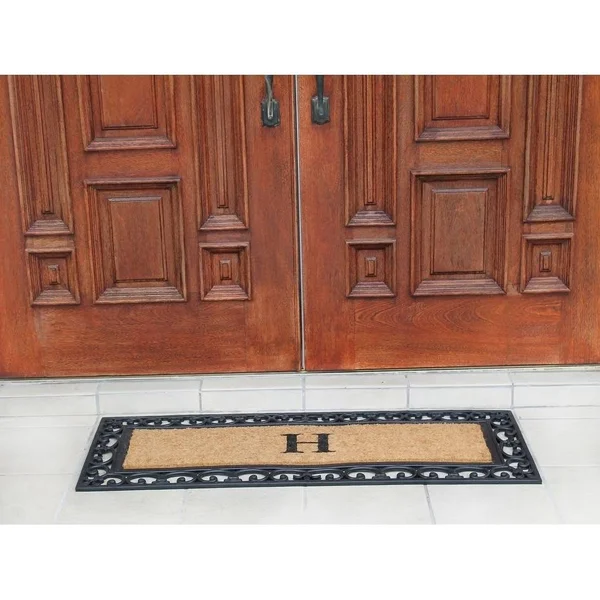 First Impression Myla Monogrammed Entry Doormat, Large Double Door