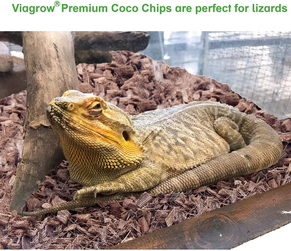 Viagrow VRCC50 VRCC Premium - Reptile Substrate, 50 Liters/ 52 Quarts, 13 Gallons, 1 Pack, Loose Coco Chips