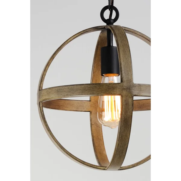 Maxim Lighting-27571BWBK-Compass - One Light Pendant Barn Wood/Black