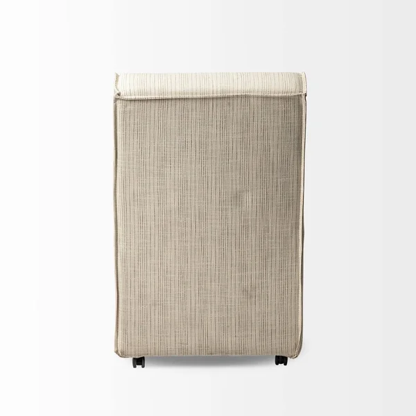 Mercana Damon Cream-Toned Fabric Brown Wooden Base Dining Chair