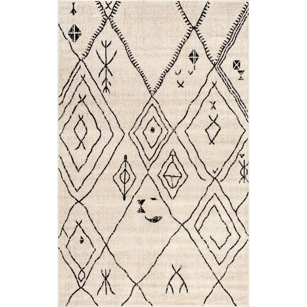 nuLOOM Luciana Modern Tribal Beige 9 ft. x 12 ft. Area Rug