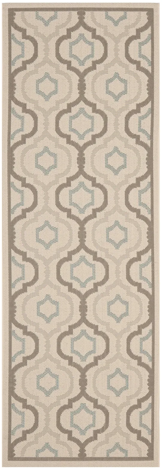 Safavieh Indoor/ Outdoor Courtyard Beige/ Dark Beige Rug (9& x 12&)