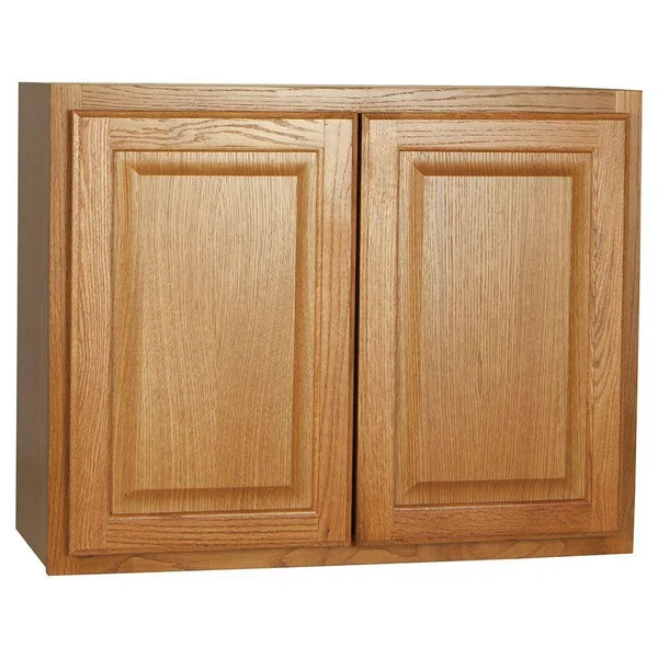 Hampton Bay KW3024-MO Hampton Assembled 30x23.5x12 in. Wall Bridge Kitchen Cabinet in Medium Oak