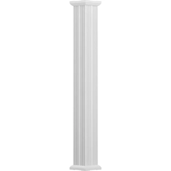 AFCO, Industries EA1012ENFSBTUTU 10x22 x 12& Endura-Aluminum Column, Square Shaft (Load-Bearing 26, 000 lbs), Non-Tapered, Fluted
