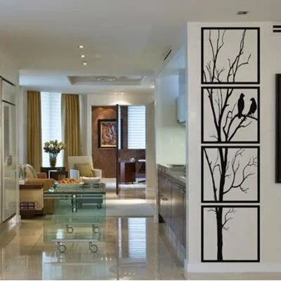 4 Piece Birds on Branch Wall D閏or Set Loon Peak Size: 79x22 H x 20x22 W x 1x22 D