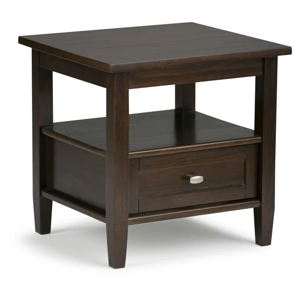 Simpli Home Warm Shaker End Side Table, Brown