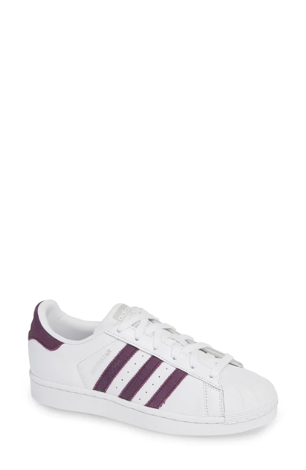 Adidas Superstar Shoes - Women's - Cloud White, Red, Silver - 8
