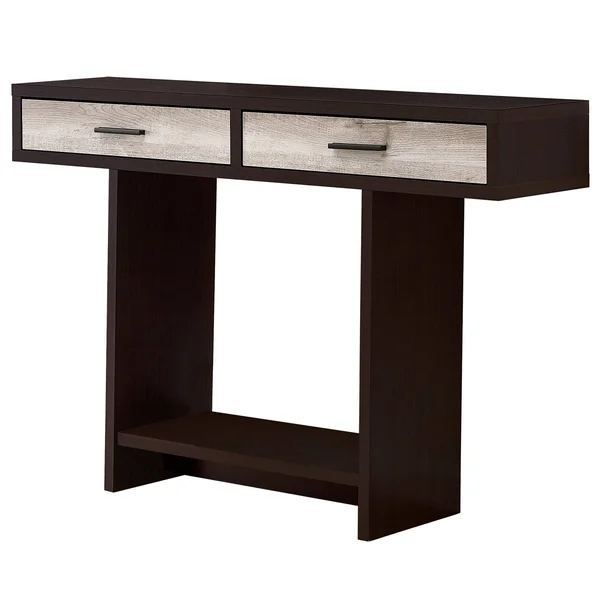 Monarch Accent Table - 48x22L, Cappuccino, Taupe Reclaimed Wood