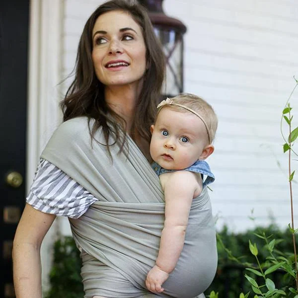 Boba Adjustable Wrap Baby Carrier in Light Grey