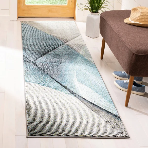 Safavieh Hollywood Rug Collection HLW715Q - Grey, Red - 2&-3x22 x 8&