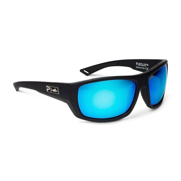 Pelagic Men's Pursuit - Polarized Polycarbonate Lens - Matte Black - Blue