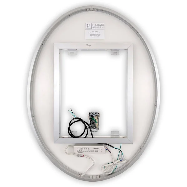 Side-Lighted LED Bathroom Vanity Mirror: 20x22 Wide x 28x22 Tall - Oval - Wall-Mounted