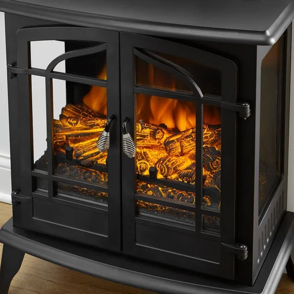 Legacy 1, 000 Sq. ft. Panoramic Infrared Electric Stove in Black