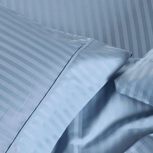 Royal Tradition 650 TC Bed Sheets Striped Damask King - Linen