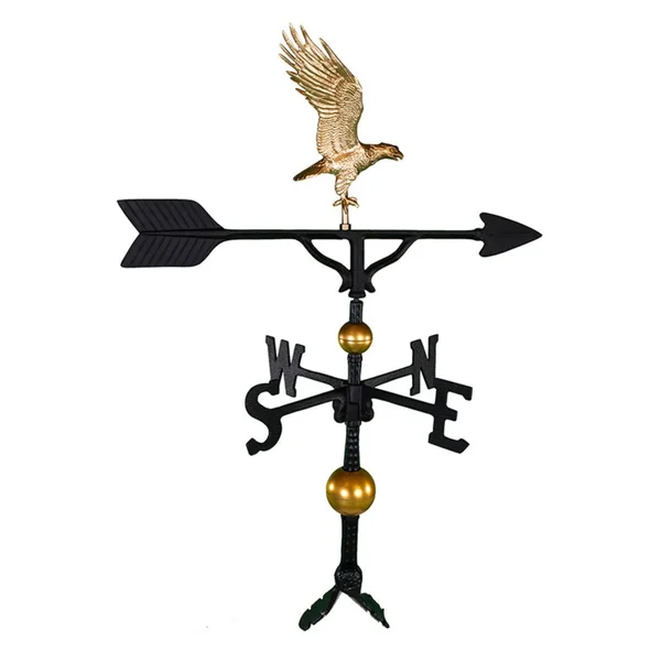 Montague Metal Deluxe Gold Full Bodied Eagle Weathervane - 32 in.
