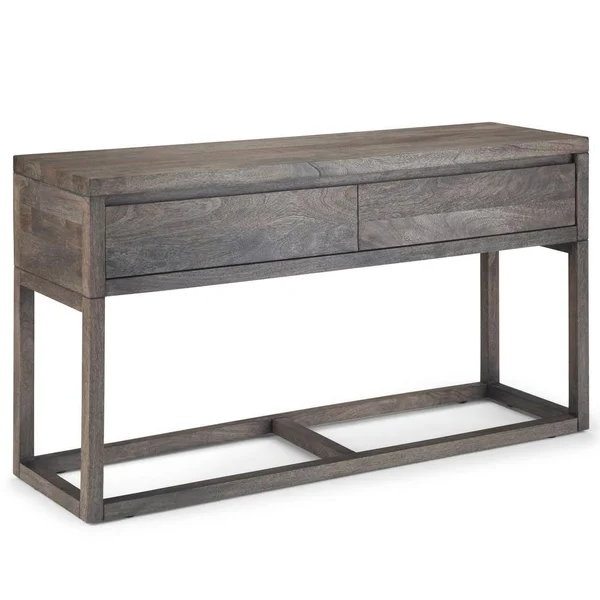 Simpli Home Cornell Console Table in Barnwood Brown