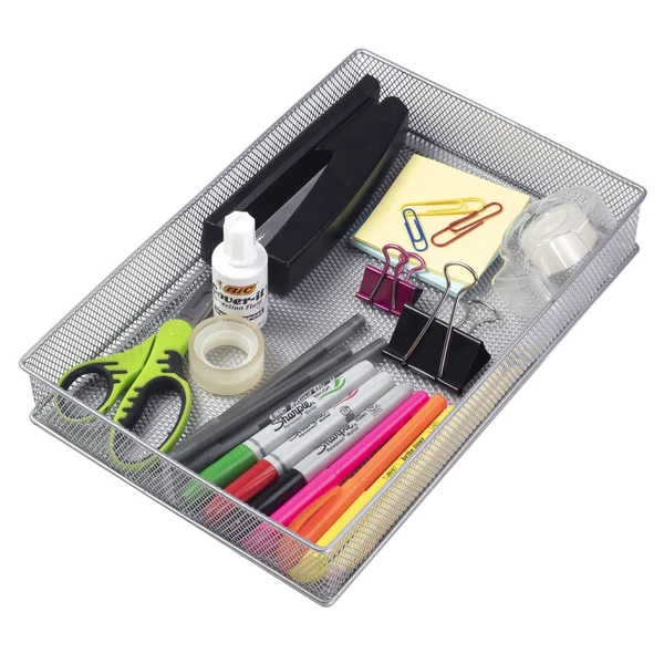 YBM Home Silver Mesh Desk Drawer Organizer Tray for Home and Office (12, 3x6x2 inch)