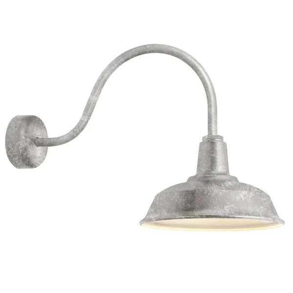 Troy RLM Lighting Heavy Duty Galvanized 23 inch Arm Wall Sconce, 14 inch Shade