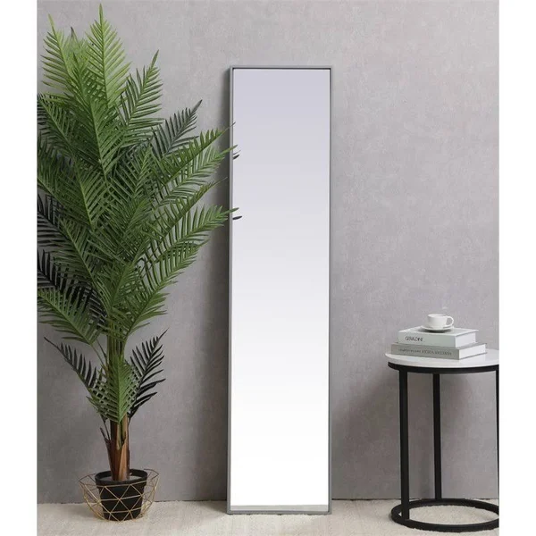 Elegant Decor Metal Frame Rectangle Mirror 14 inch x 60 inch in Grey