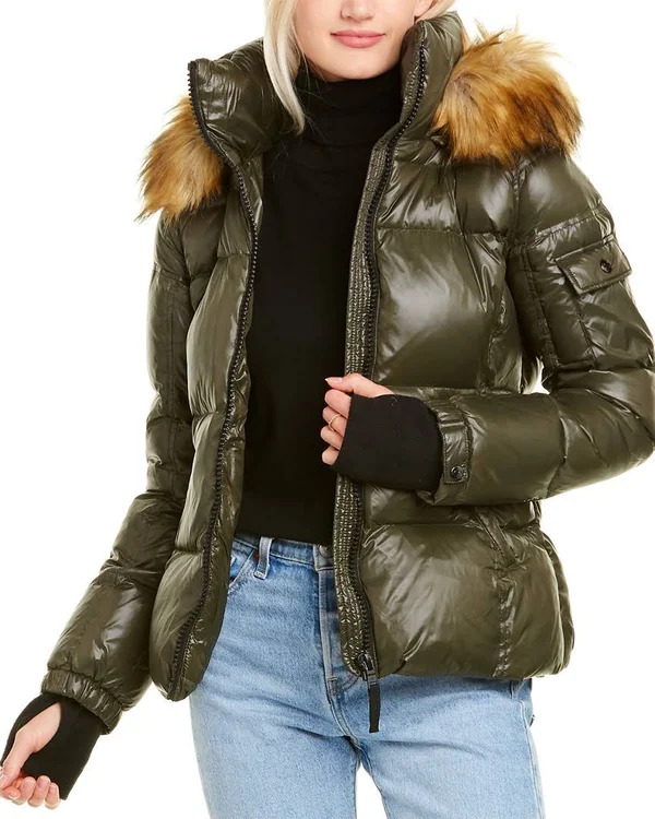 S13 Womens Allie Short Down Jacket, XS, Green