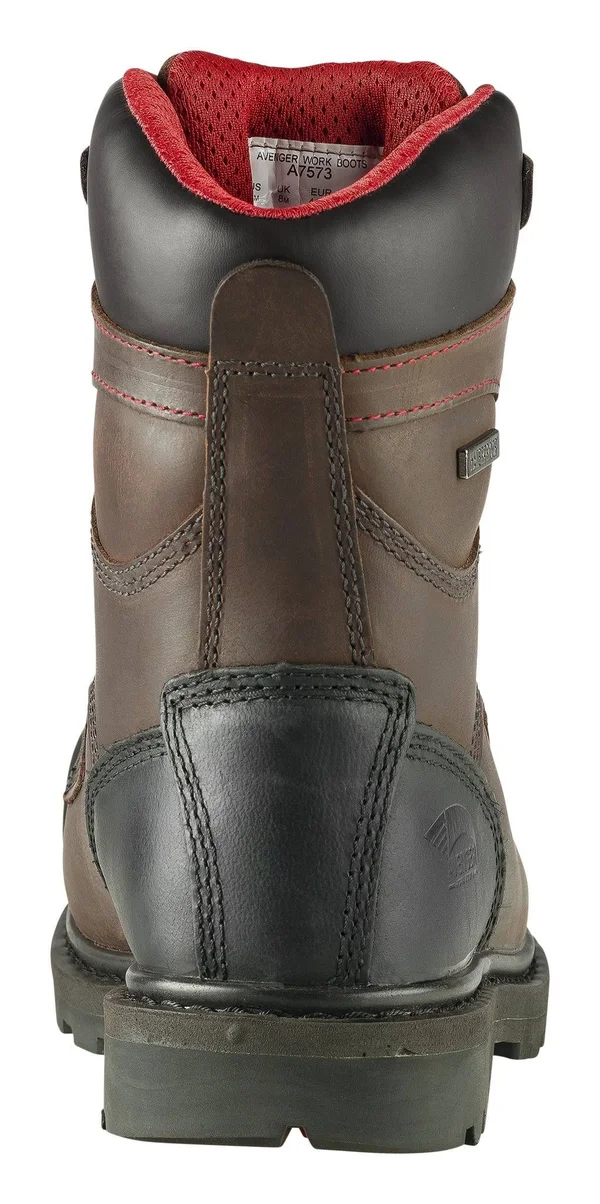 Men's Avenger A7573 8 inch Insulated WP Carbon Toe PR EH Work Boot - Size: 17, Brown