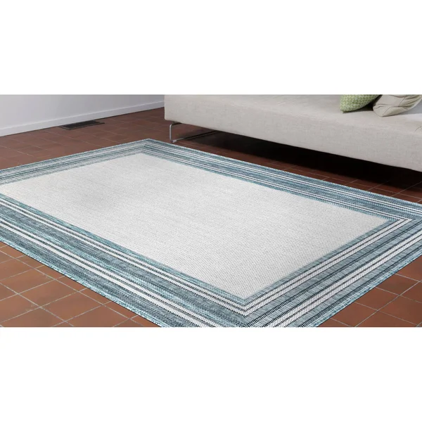 Liora Manne Carmel Multi Border Indoor/Outdoor Rug Red 7&10x22x9&10x22