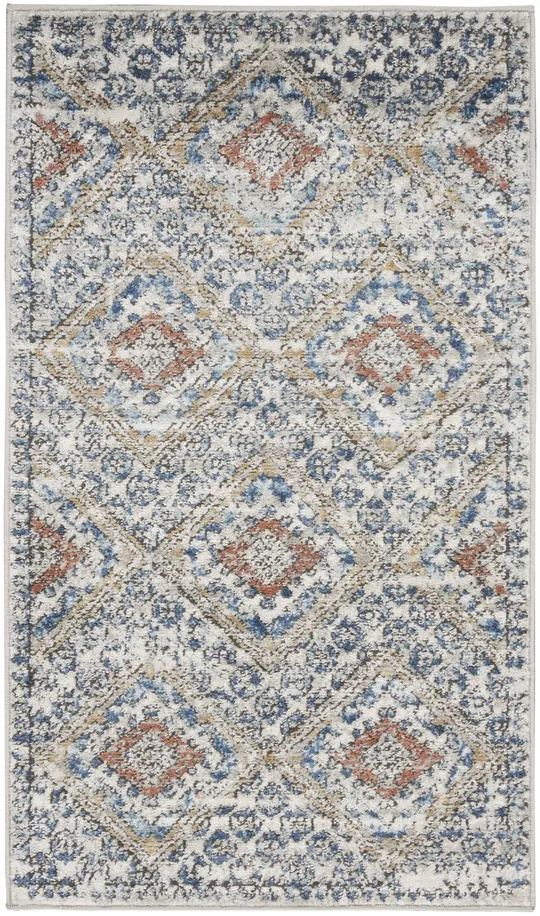 Nourison Concerto CNC16 Area Rug, Blue/Ivory, 2&2x22 x 10&