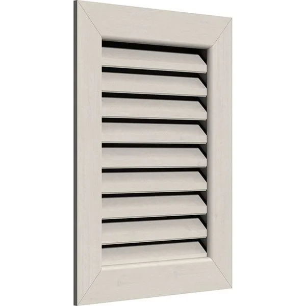 Ekena Millwork GVWVE34X1601SFPPI 34x22W x 16x22H Vertical Gable Vent (39x22W x 21x22H Frame Size): Primed, Functional, Smooth Pi
