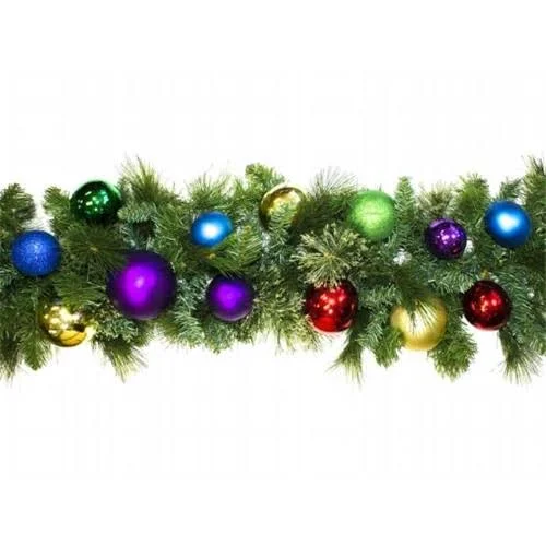 Winterland Wl-garsq-09-royal-lww LED Sequoia Garland Decorated with The Royal Ornament Collection, Size: 5 mm, Blue