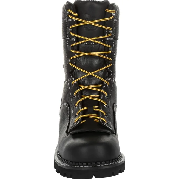 Georgia Boot Amp LT Logger Low Heel Waterproof Work Boot Size 7(w), Black