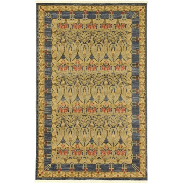 Unique Loom Edinburgh Red 6 ft Round Area Rug