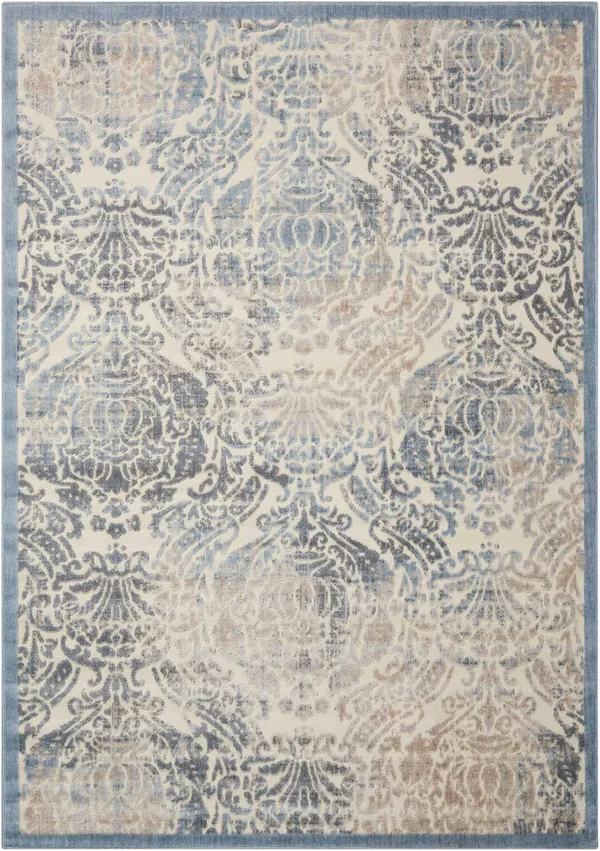 Nourison Graphic Illusions Area Rug, Grey, 5&3x22 x 7&5x22
