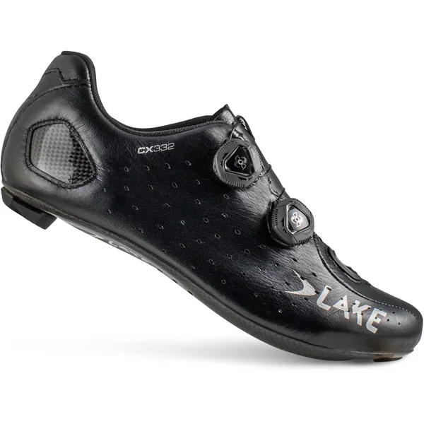 Lake CX332 Wide Cycling Shoe - Men's Black/Silver - 41.5