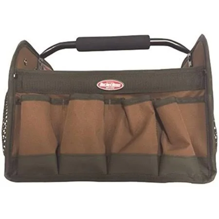 Pull R Holding 70012 Gatemouth Hard Tool Tote, 12-in. - Quantity 1, 5 Pockets: 4 Exterior (1 with Zipper), 12 Tool Loops Interio