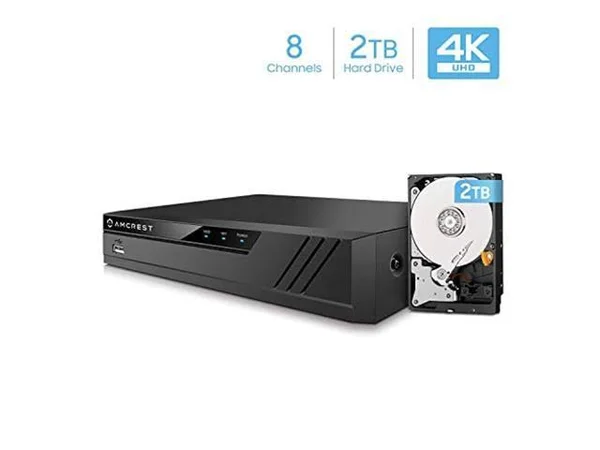 Amcrest NV4108-HS 4K NVR (8ch 1080p/3MP/4MP/5MP/6MP/8MP) Network Video Recorder -Supports Up to 8 x 8-Megapixel IP Cameras @30fp