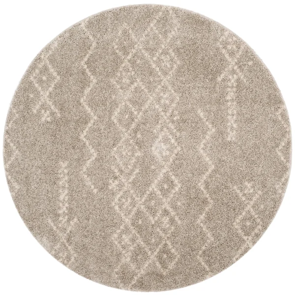 Safavieh Arizona Shag ASG745D 6&7x22 x 6&7x22 Round Grey, Ivory Area Rug
