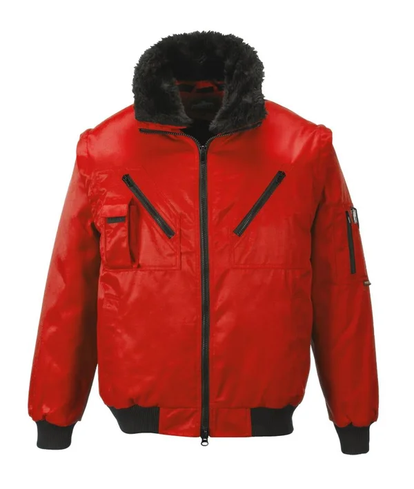 Portwest Pilot Jacket PJ10 Red 3XL Colour: Red - Size: 3XL