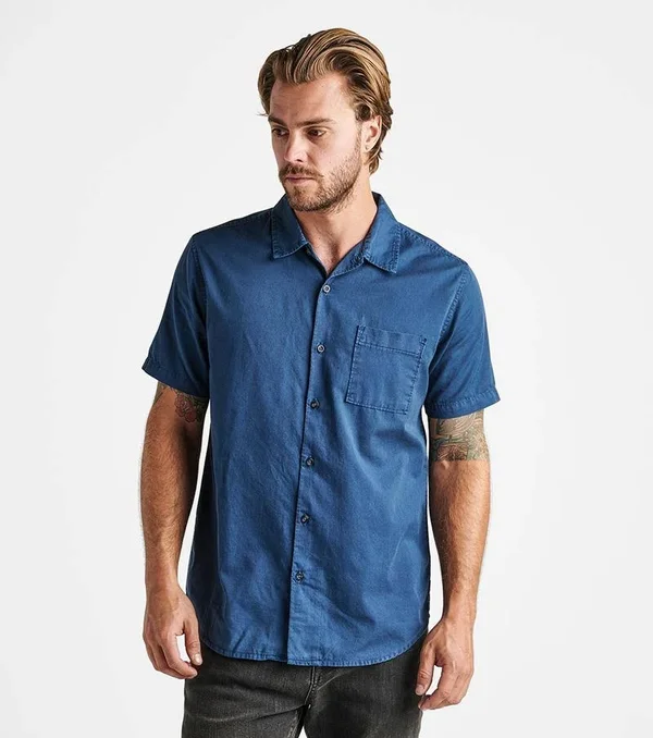 Roark Revival Well Worn Organic Cotton Shirt - Men's Slate Blue - XL