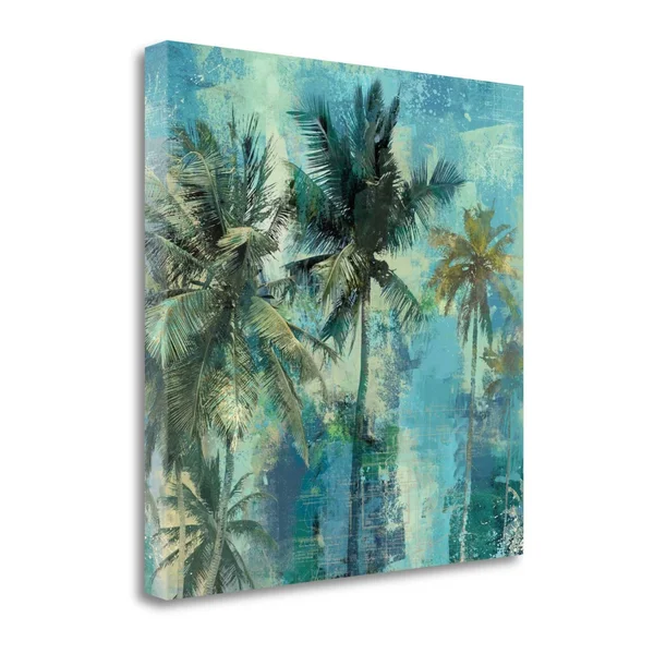 Tangletown Fine Art Teal Palms by Eric Yang