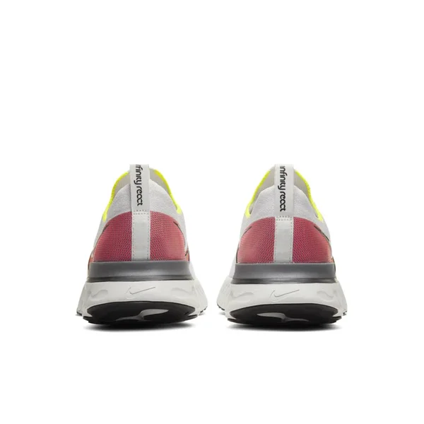 Nike Men's React Infinity Run Flyknit Platinum Tint-Black-Pink Blast - 14