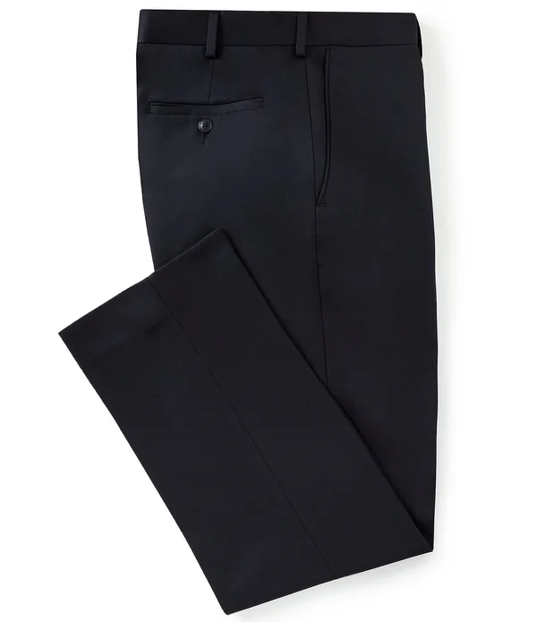 Roundtree Yorke TravelSmart Non-Iron Flat-Front Ultimate Comfort Microfiber Stretch Dress - Mens, 33 30, Navy - Dillard&s Exclusi