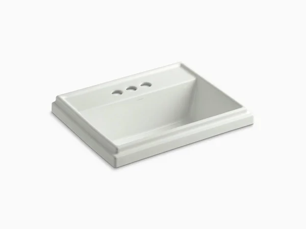 Kohler 2991-4-NY Tresham Rectangular Drop-in Bathroom Sink with 4x22 Centerset Faucet Holes - Dune