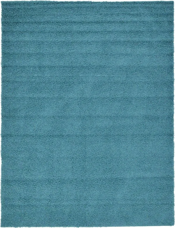 Solid Shag Rug 10x13 - Aqua Blue