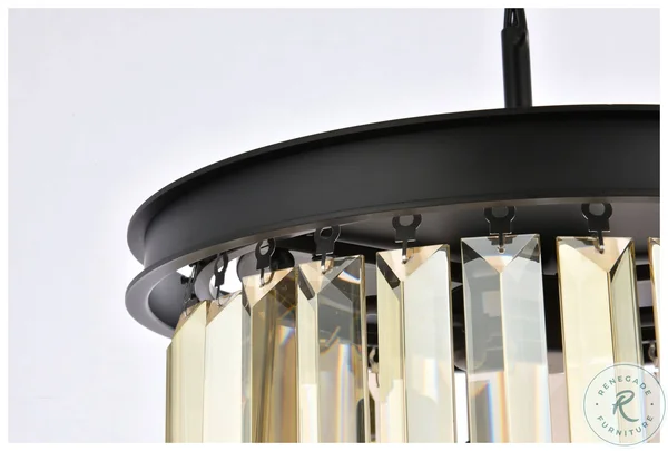 Elegant 1238D16MB-GT/RC Sydney 3 Light Matte Black Pendant