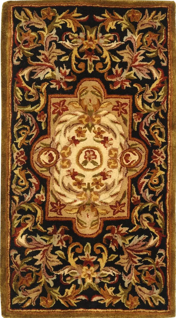 Safavieh Classic CL220B Black - Beige Rug 7&6x22 x 9&6x22 Oval