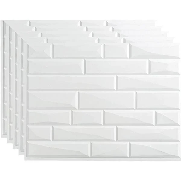 Fasade Vista Decorative Vinyl Backsplash 15 Sq ft Kit in Matte White
