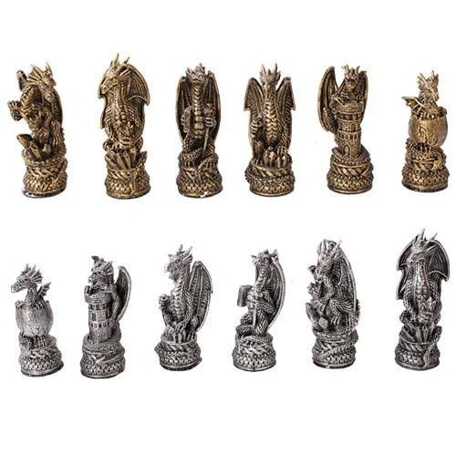 Dragon Kingdom Chess Set with Glass Board