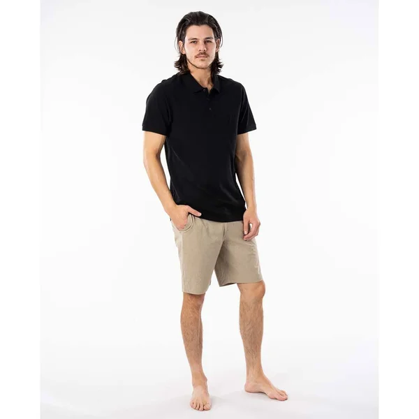 Rip Curl Faded Short Sleeve Polo Shirt - Black - Polo Shirts