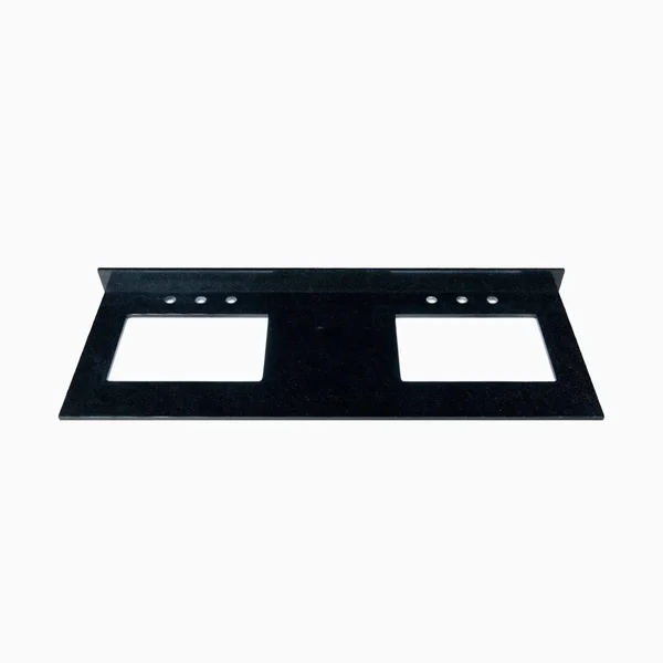 Maykke 61 inch Black Granite Countertop with 8 inch Widespread Faucet Holes - Double